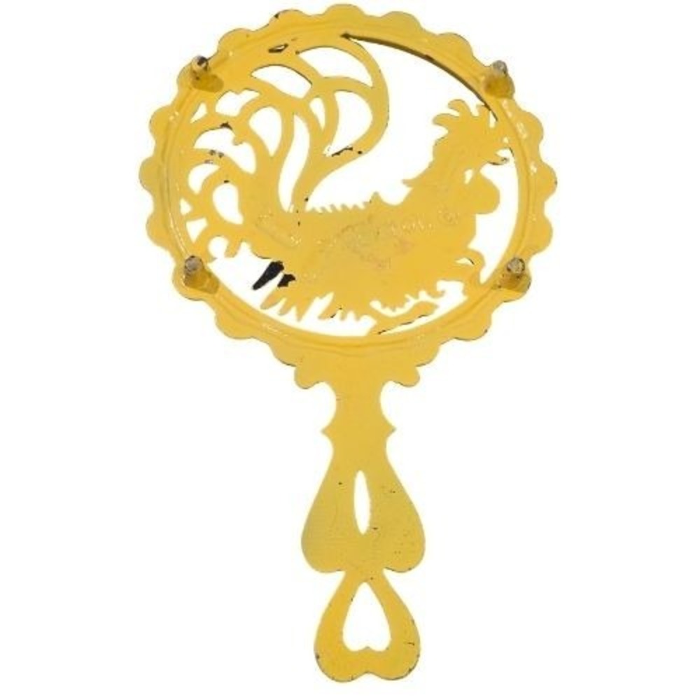 Vintage Sexton Yellow Cast Metal Rooster Trivet Farmhouse Kitchen Wall Decor 9in - Picture 2 of 12
